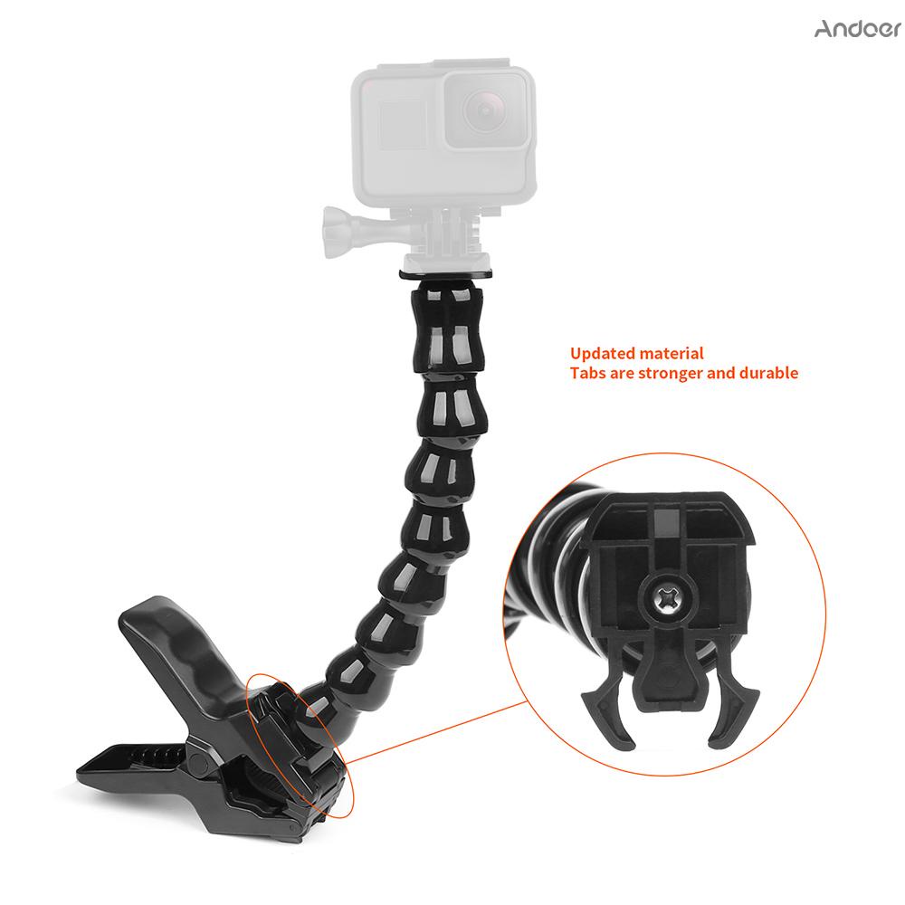 ✧ Flexible Action Camera Clamp Mount Adjustable Bracket Holder Stand for GoPro Hero 7/6/5/4 for SJCAM Xiaomi Yi 4K 4K+ Sports Cameras Accessories