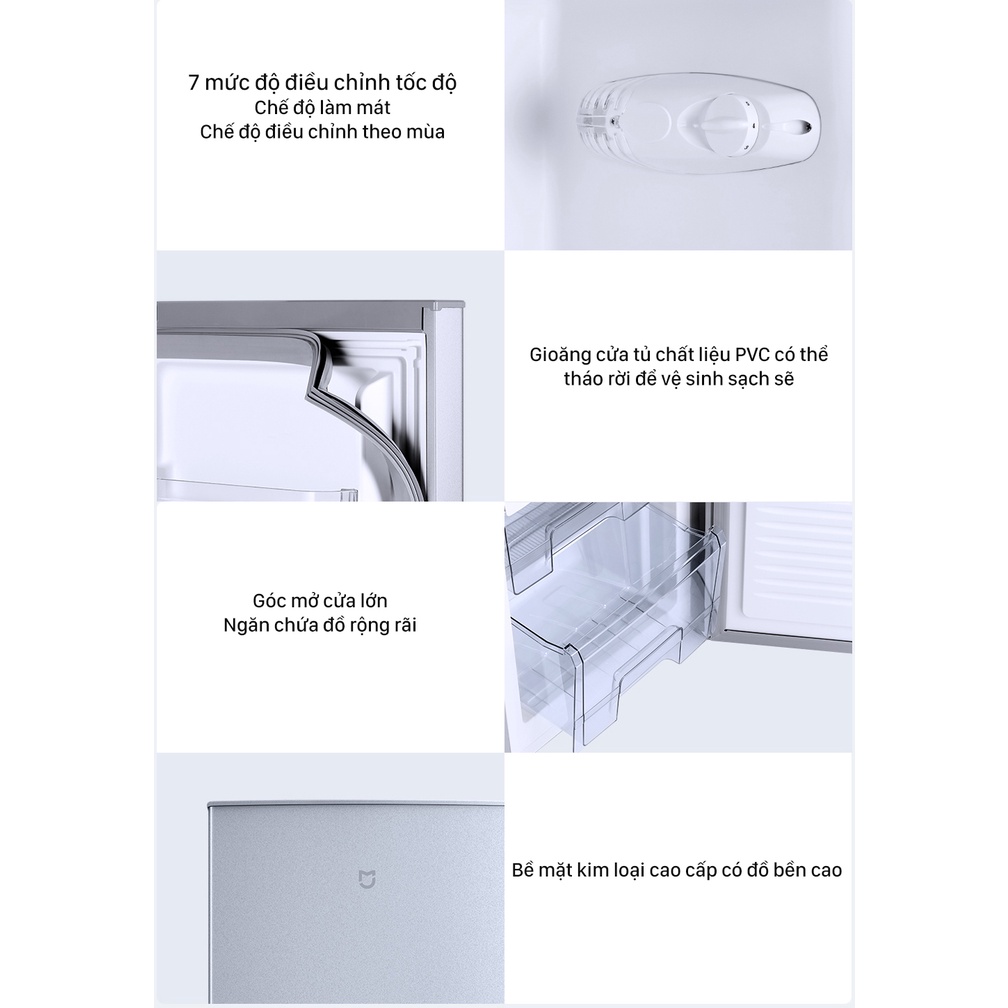 Tủ lạnh XIAOMI 160L 2 cánh cửa Mijia two-door refrigerator 160L BCD-160MDMJ01 thông minh tiết kiệm điện an toàn giá rẻ