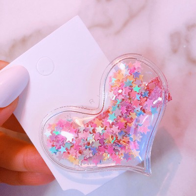 Kẹp Tóc PVC Trong Suốt Phối Kim Tuyến Phong Cách Hàn Quốc Dành Cho Em Bé