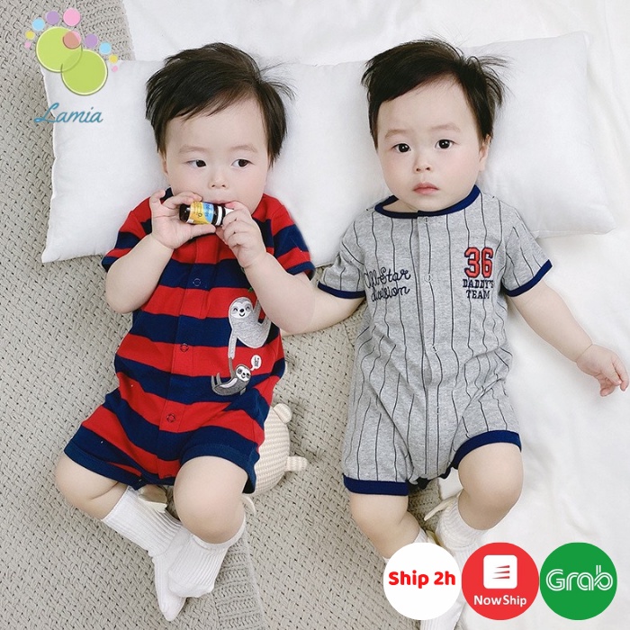 Bộ Body Đùi Romper Mùa Hè Cho Bé Trai Chất Cotton Mềm Mát