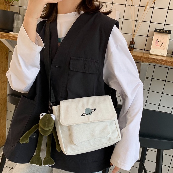 Túi đeo vai ENVIROSAX vải canvas sức chứa lớn phong cách Harajuku thời trang