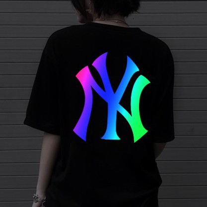 NEW Độc Đẹp  Unisex KINGKONG Tay Lỡ " NY" Phản Quang Đa Sắc Cực và Phản Quang Trắng