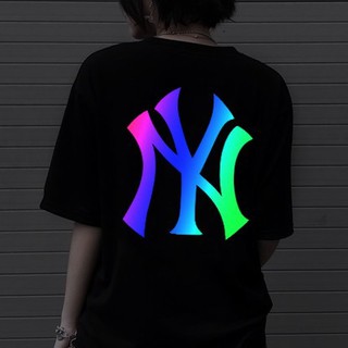 NEW Độc Đẹp  Unisex KINGKONG Tay Lỡ " NY" Phản Quang Đa Sắc Cực và Phản Quang Trắng