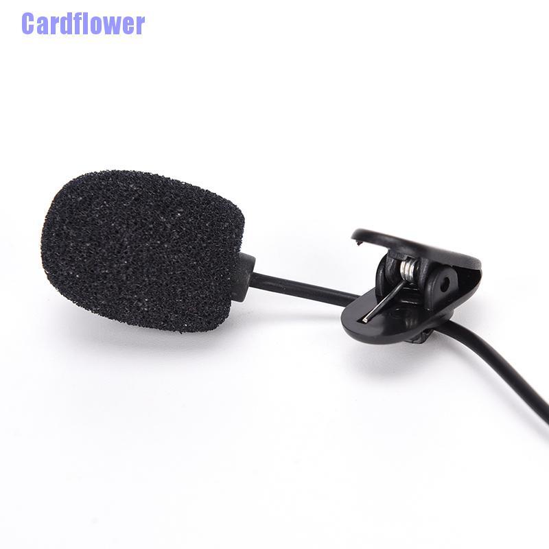 Cardflower  high quality mini 3.5mm hands-free mic microphone clip on lavalier lapel for pc laptop black