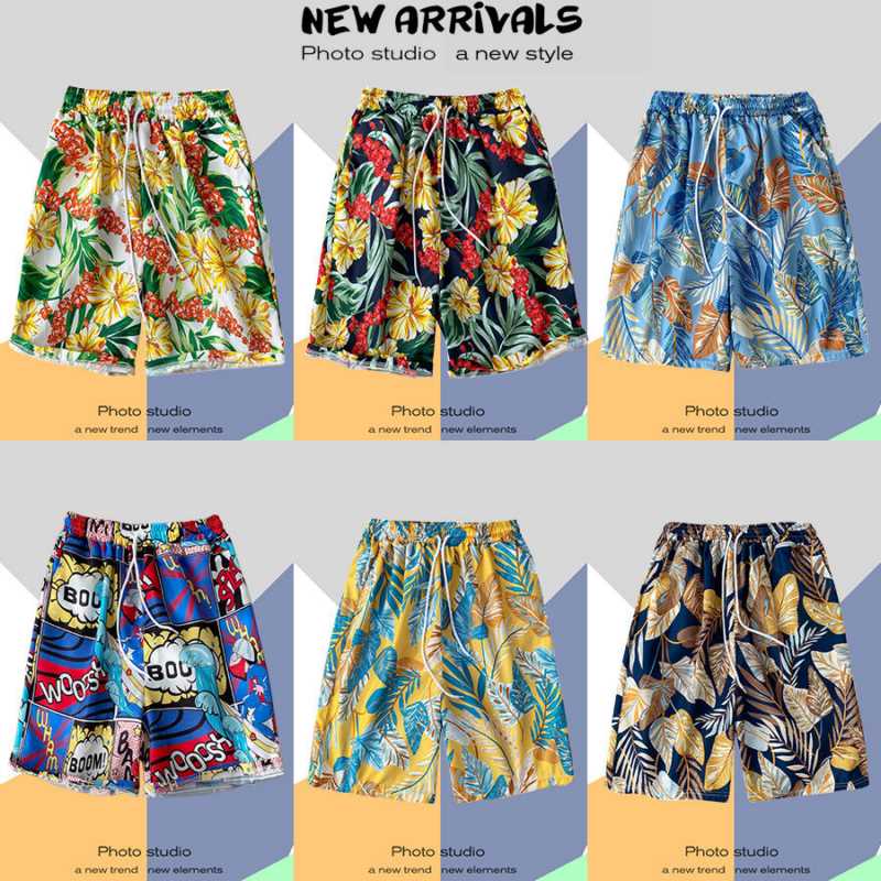 Quần Short Đi Biển Dáng Rộng In Họa Tiết Hoa Phong Cách Hawaii Thời Trang Mùa Hè Cho Nam Và Nữ