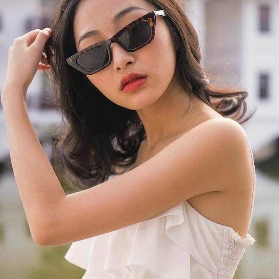 Mắt Kính Mắt Mèo Nữ Vuông Hot Trend, Kính Mát Phong Cách Mắt Mèo Thời Trang Kiểu Hàn Quốc