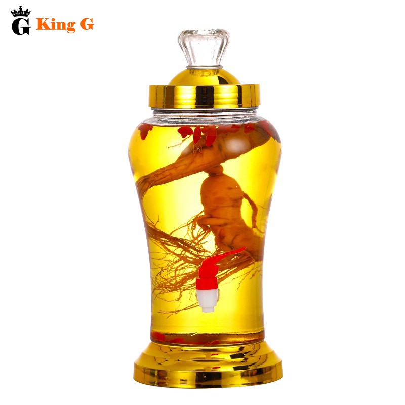 Bình Sâm Ngâm Rượu KING G - Bình Thủy Tinh Cao Cấp Ngâm Rượu, Ngâm Hoa Quả Dung Tích 3L , 4L , 5L, 6L - BST01