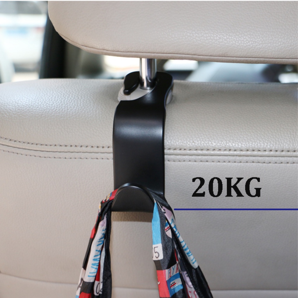 Móc treo đồ gắn sau ghế xe ô tô hình chữ S loại 1 dày hơn màu đen (1 chiếc)