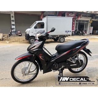Tem Trùm Wave Rsx Đen Nhám Chỉ Đỏ Đơn Giản