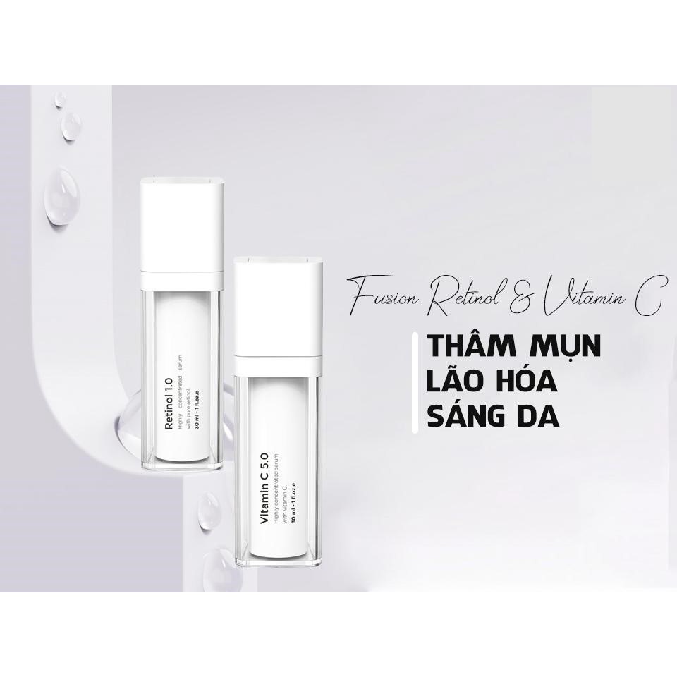 [HÀNG NHẬP KHẨU] Kem Chống Lão Hóa Nám Tàn Nhang Fusion Retinol 1.0 Meso Therapy/Serum Trắng Sáng Da Vitamin C 5.0 -30ml