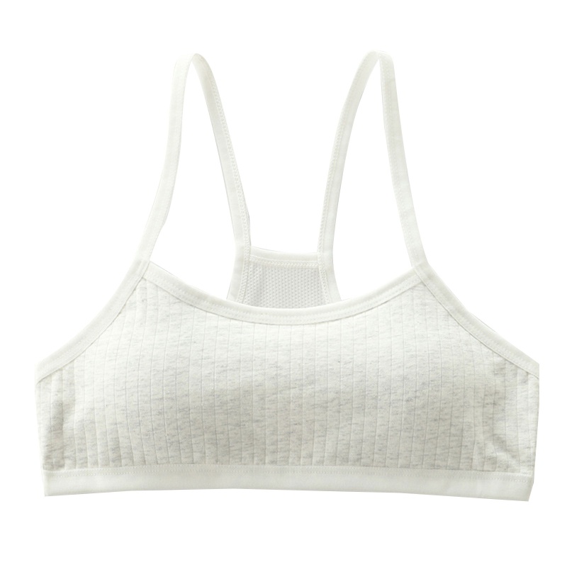Áo Lót Lưới Cotton Có Mút Nâng Ngực Màu Trơn Dây Đan Chéo Lưng Cho Nữ Tuổi Teen