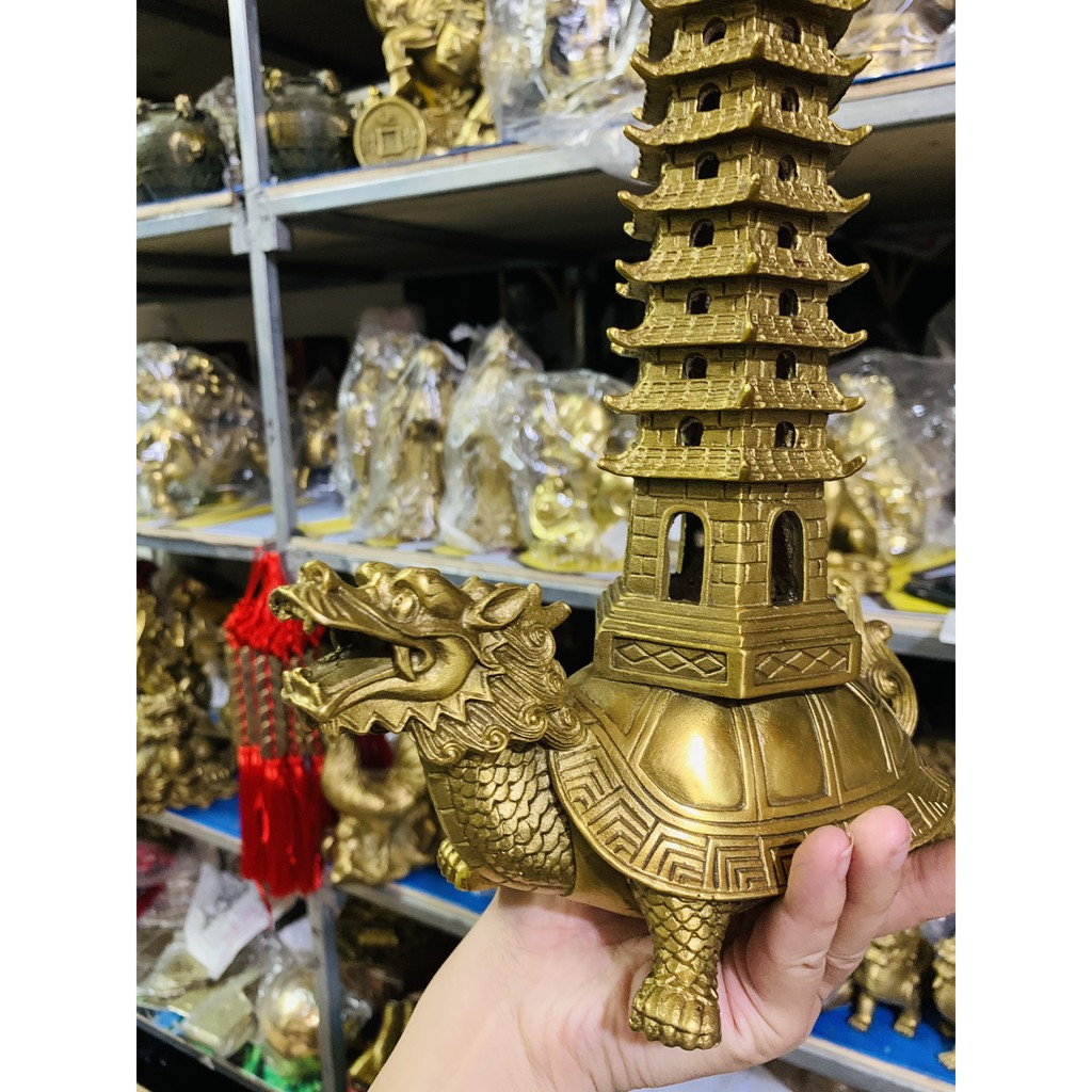 Long Quy Cõng Tháp Văn Xương Vật Phẩm Phong Thuỷ Bằng Đồng