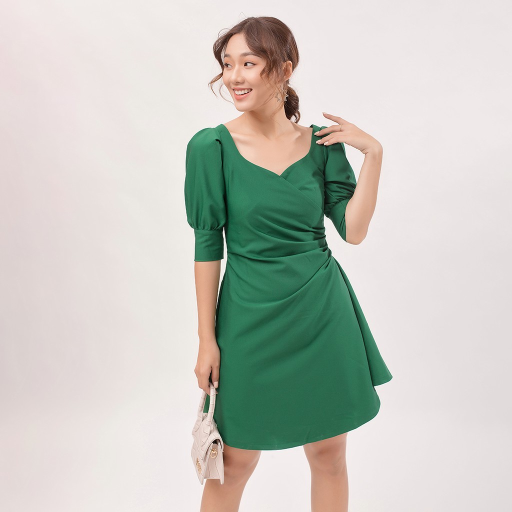 [Mã WABRWA15 giảm 15% đơn 300K] Váy đầm chữ a Thời trang Eden xếp li eo tay phồng - D392 | BigBuy360 - bigbuy360.vn