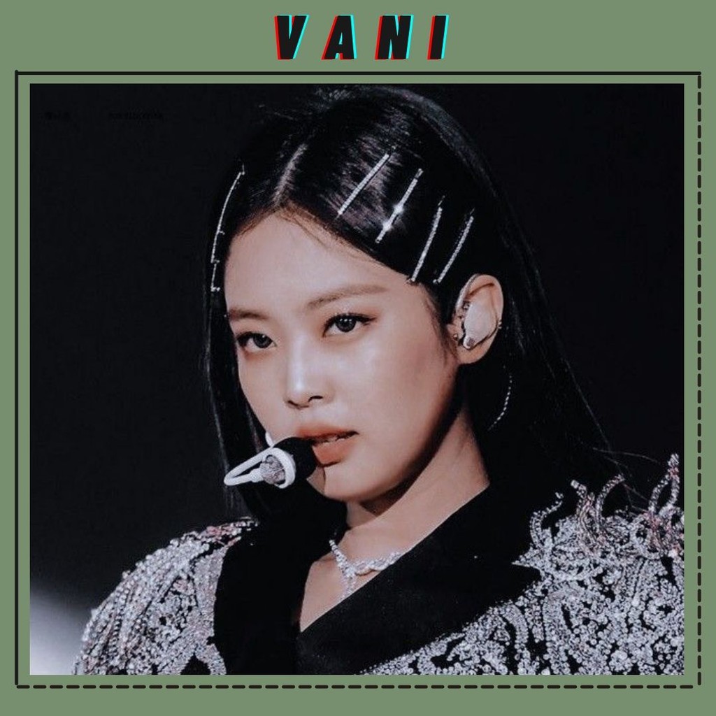 Set 4 Kẹp Tăm Đính Kim Tuyến Lấp Lánh Jennie Blackpink - Vani Store [PKT00221]