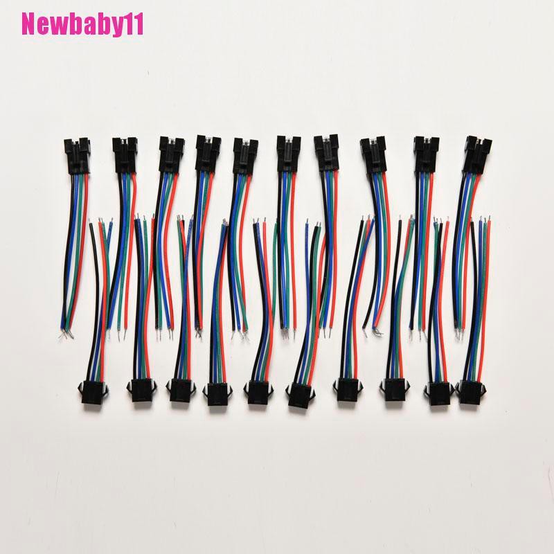 Set 20 Đầu Nối Male &amp; Female 4 Pin Có Dây Cho Đèn Led RGB 5050 / 3528