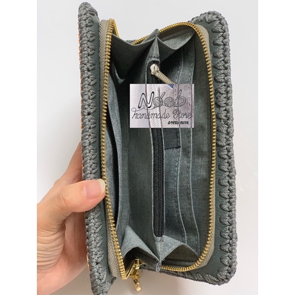 Phôi bóp ví simili nhiều ngăn handmade size 20cm