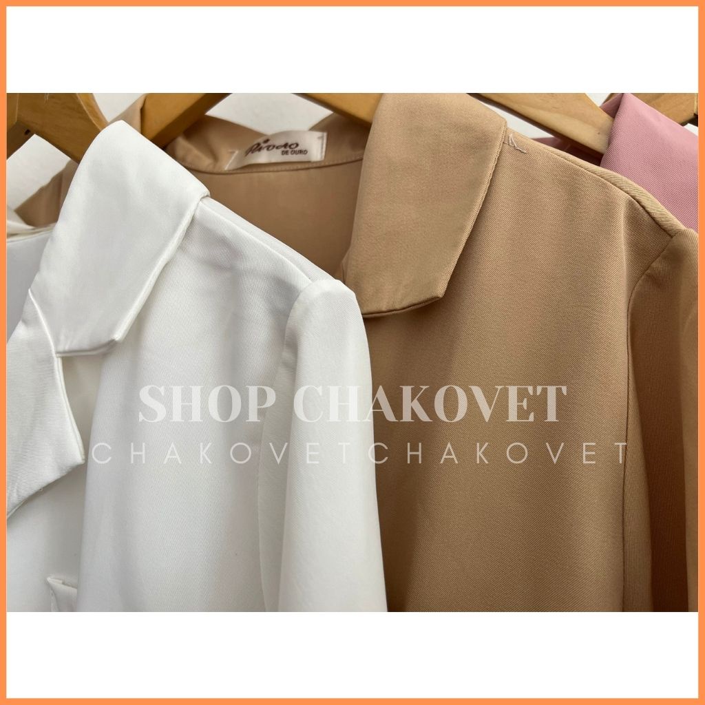 Áo vest blazer nữ ngắn A8312 kiểu áo khoác blazer nữ cộc tay 1 lớp công sở cao cấp hàn quốc trẻ trung cá tính - CHAKOVET