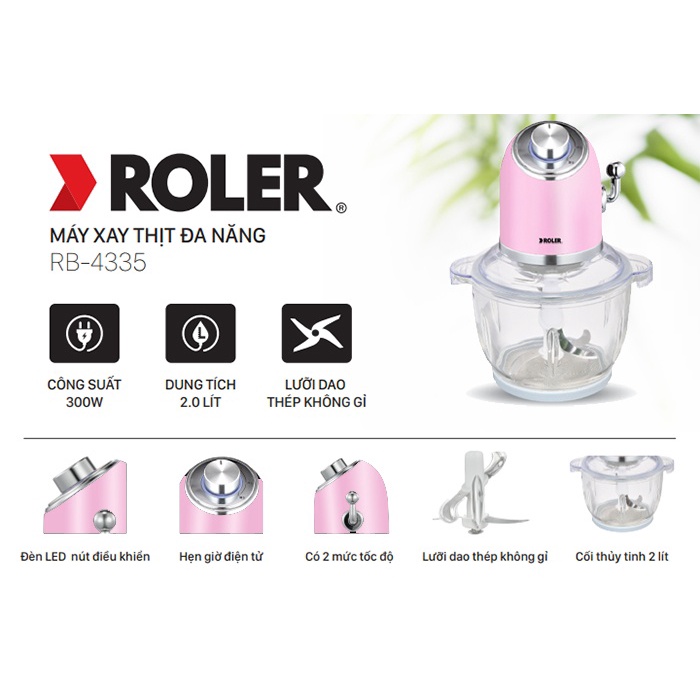 Máy xay thịt Roler RB-4335-Hồng