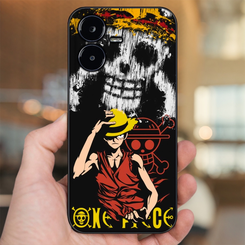 Ốp lưng Vivo Y22s viền đen in hình Luffy One Piece