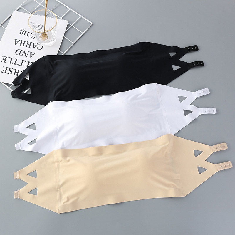 AOFEIQIKE AOFEIQIKE Áo Ngực Không Dây Bằng Lụa Mát Thiết Kế Hở Lưng Không Đường May Quyến Rũ