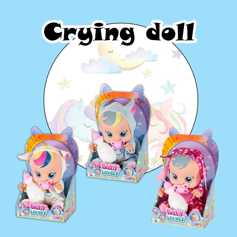 Đồ chơi búp bê em bé khóc ngạc nhiên hoạt động bằng điện bằng silicone phù hợp làm quà tặng cho bé