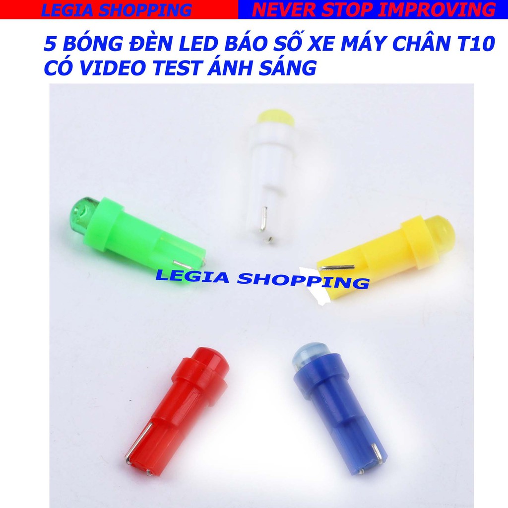 BỘ 5 BÓNG LED BÁO SỐ / SOI ĐỒNG HỒ T5 12V  LOẠI TỐT