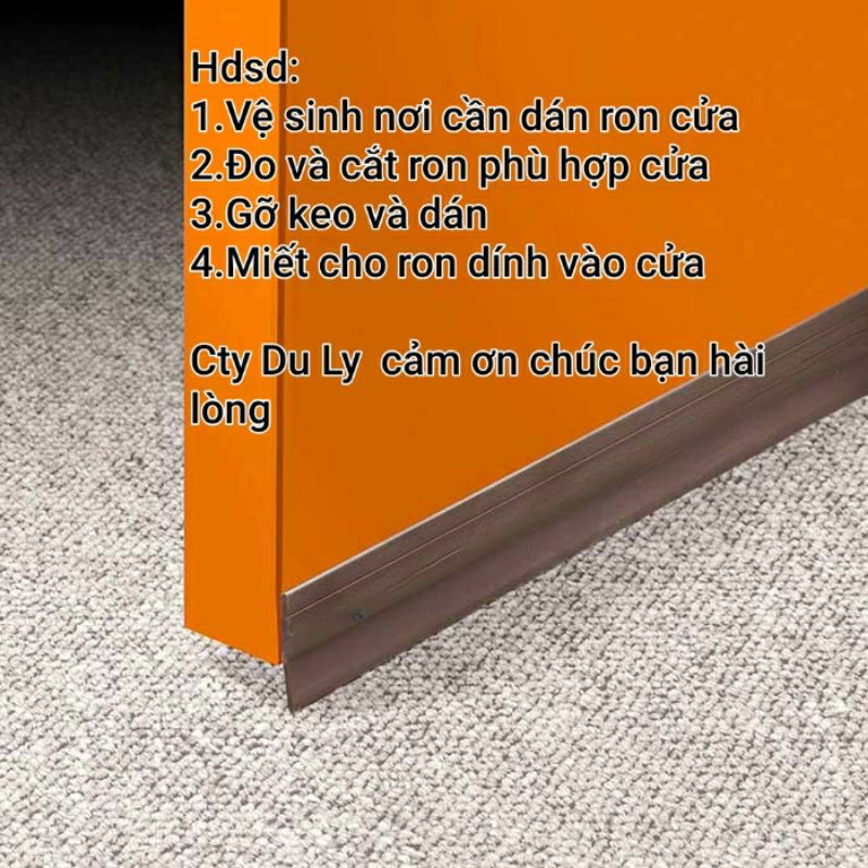 4 mét Ron pvc dán chân cửa lắp khe hở