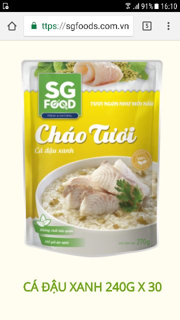 Combo 10 gói cháo tươi SG food