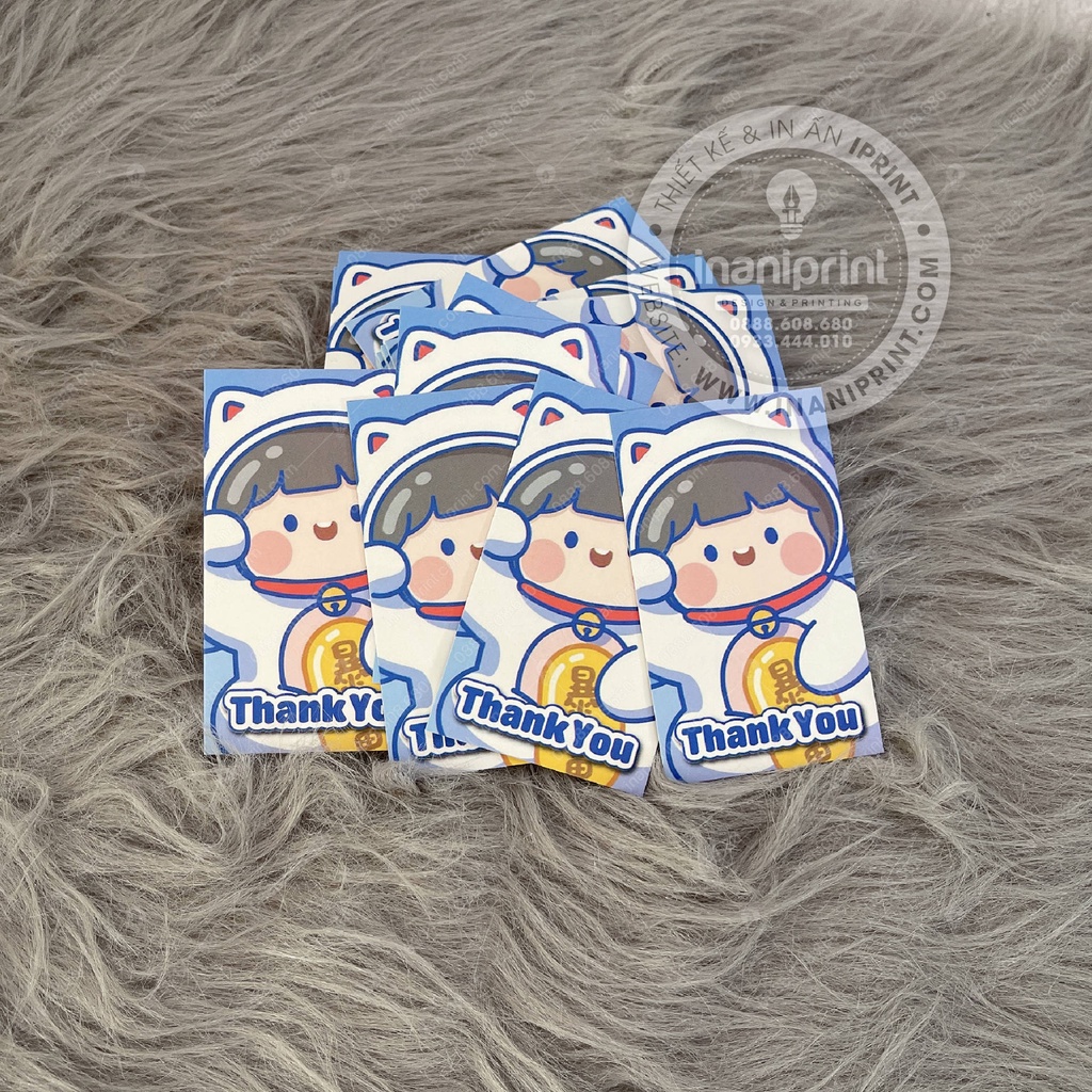 Thiệp Cám Ơn Giá Rẻ, Card Cám Ơn Mèo May Mắn - MS: 089