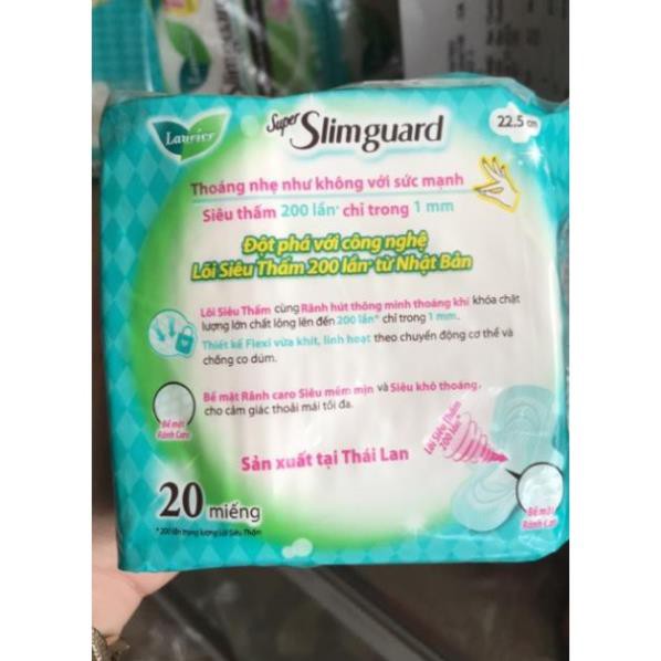 Băng vệ sinh hàng cao cấp 22.5mm Laurier Super Slimguard ban ngày siêu mỏng cánh (20 miếng )