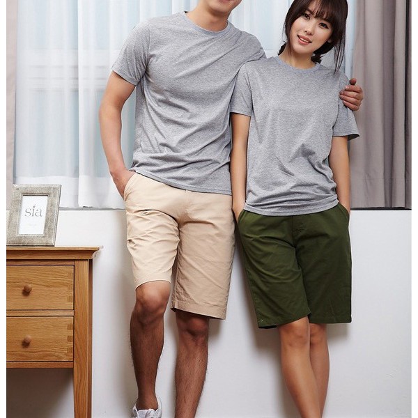 ÁO THUN TRƠN CỔ TRÒN MÀU XÁM TAY NGẮN NAM NỮ ( CÓ CẢ SIZE EM BÉ ) ATX-G7