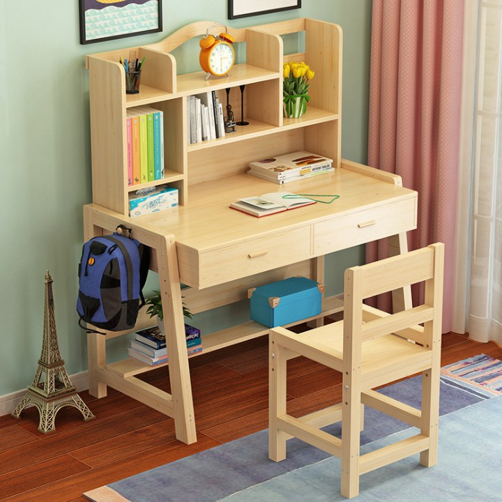 Bàn học sinh chống cận thị, Bàn học cho bé kèm ghế BAH046 9386 STORE