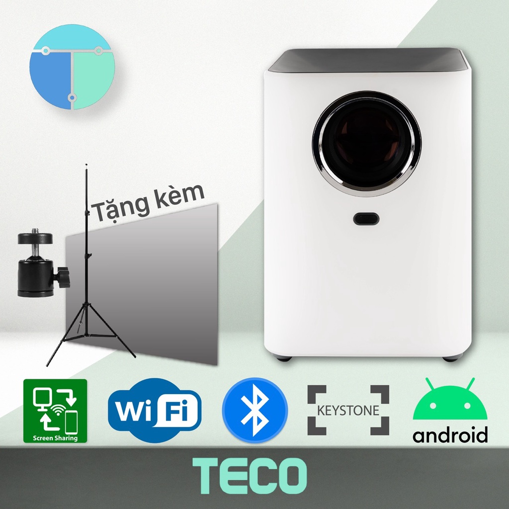 {Tặng màn chiếu} Máy chiếu, BeeCube Xtreme, độ phân giải Full HD 1080P, Máy chiếu 4k, chiếu phim sử dụng cho điện thoại