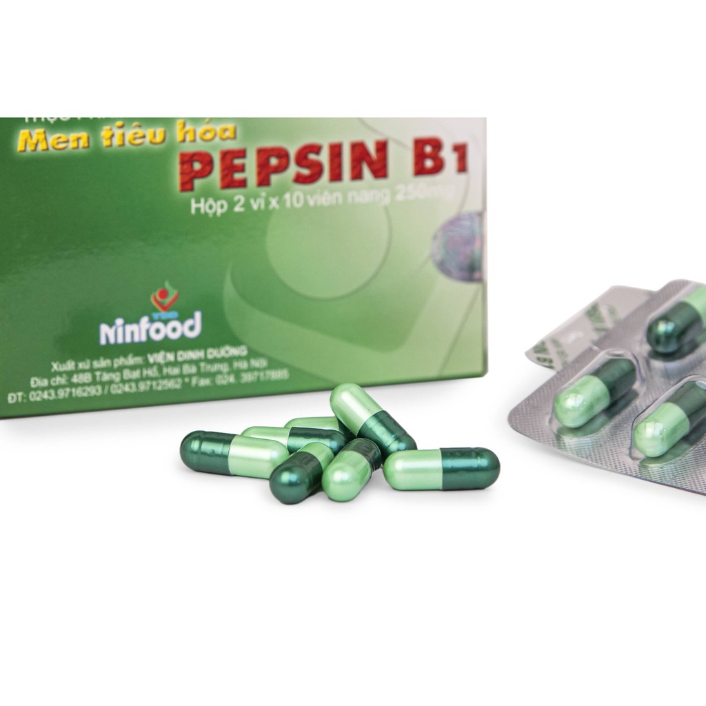 Men tiêu hóa Pepsin B1 - NINFOOD Viện Dinh dưỡng Quốc gia - hộp 20 viên