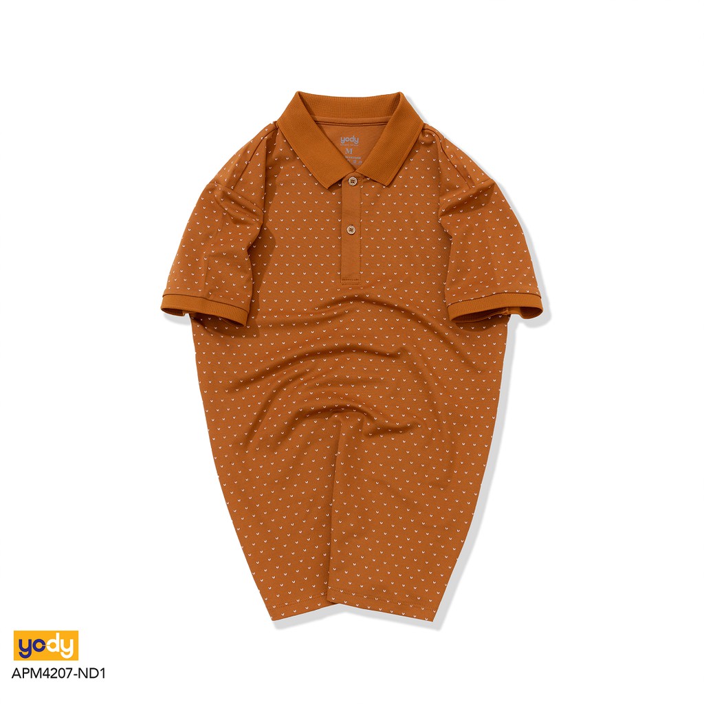 Áo polo nam Yody in họa tiết lá phông cotton mềm mịn thấm hút APM4207 | BigBuy360 - bigbuy360.vn