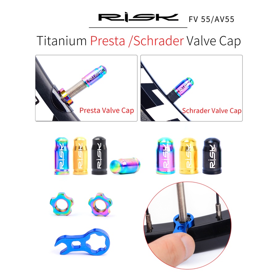 Vỏ Bọc Van Xe Đạp Leo Núi Risk FV55 AV55 Bằng Titan Chống Bụi