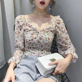 Áo Sơ Mi Chiffon Cổ Chữ v In Hoạ Tiết Hoa Nhí Xinh Xắn Thời Trang 2020 Cho Nữ