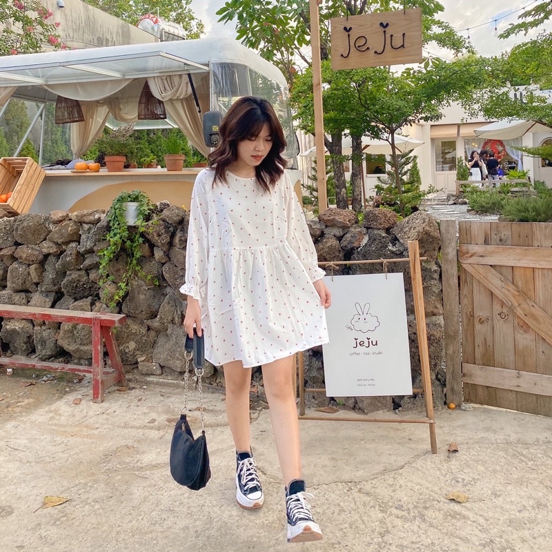 ĐẦM BABYDOLL HOẠ TIẾT TRÁI TIM