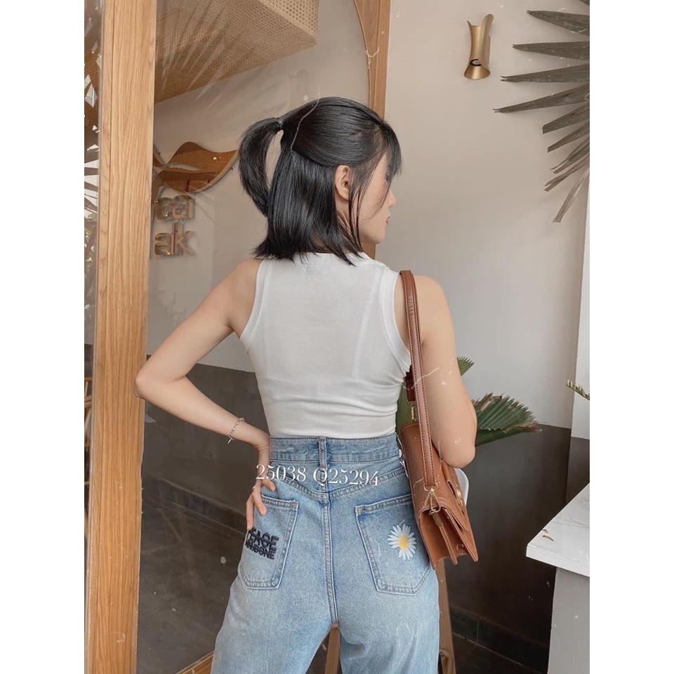 (RẺ VÔ ĐỊCH) QUẦN JEAN NỮ THÊU HOA CÚC, THÊU CHỮ TÚI SIEU HÓT THỜI TRANG CAO CẤP