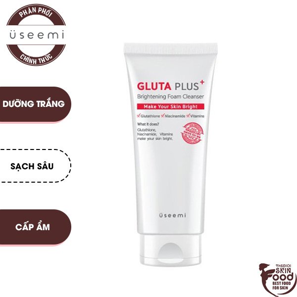 Sữa Rửa Mặt Kích Trắng, Dưỡng Trắng Da Useemi Gluta Plus Brightening Foam Cleanser 150ml