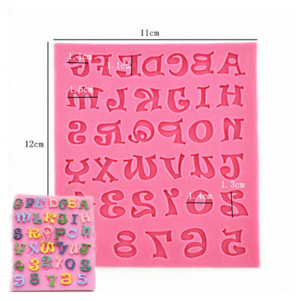 Khuôn Silicone Làm Bánh Tạo Hình Chữ Cái Và Số Độc Đáo Tiện Dụng