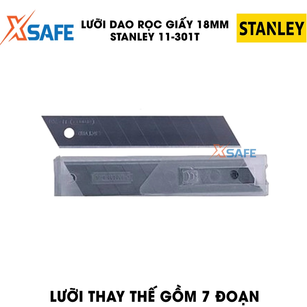 Lưỡi dao rọc giấy STANLEY gia công từ thép hợp kim cao cấp Bộ 10 lưỡi dao cứng cáp, chất lượng cao