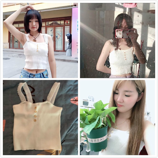 Áo 2 dây không tay ngắn gợi cảm kiểu mùa hè cho nữ