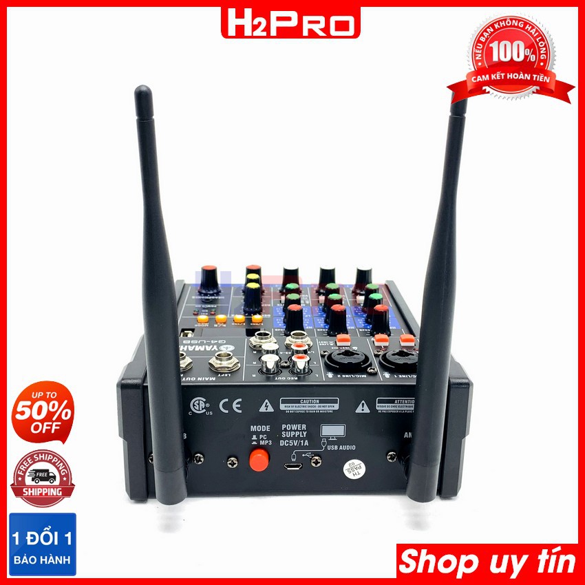 Mixer karaoke Yamaha G4-USB Bluetooth H2Pro chính hãng, mixer karaoke bluetooth cao cấp giá rẻ (tặng 2 micro karaoke)