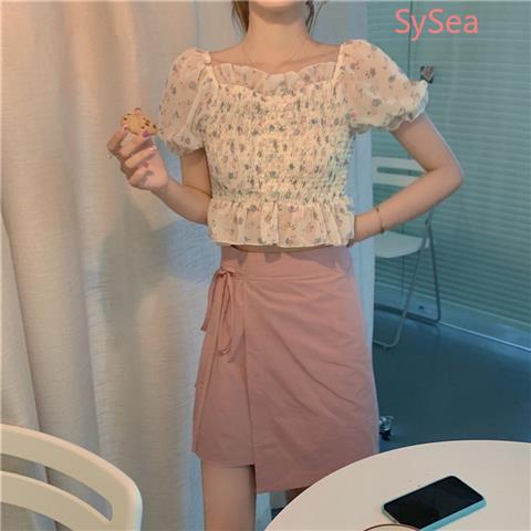 Áo Croptop Chất Chiffon Hoạ Tiết Hoa Thời Trang Mùa Hè Cho Phái Nữ