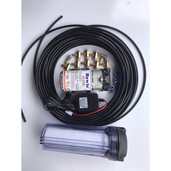 bộ 10 béc Hawin và lọc thô và 15m dây béc đầy đủ