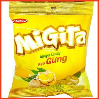 Kẹo gừng cứng Migita/kẹo bốn mùa 70gr Bibica ( 24 viên)