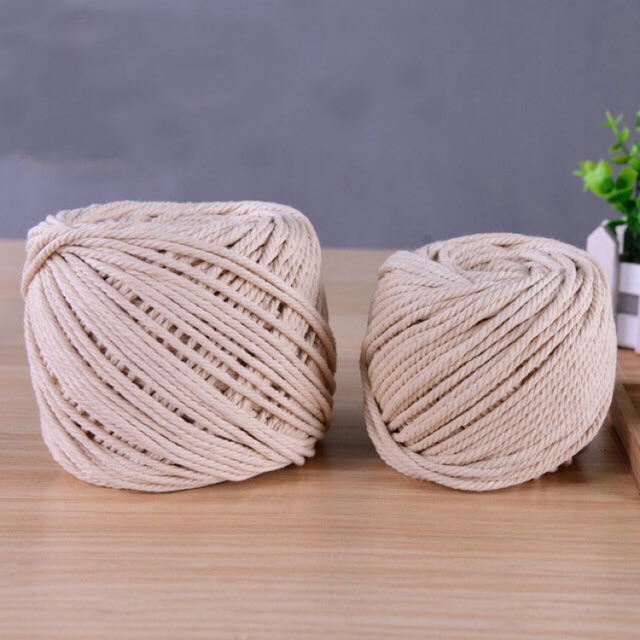 1kg dây thừng se macrame 3 xoắn 100% cotton sợi đẹp