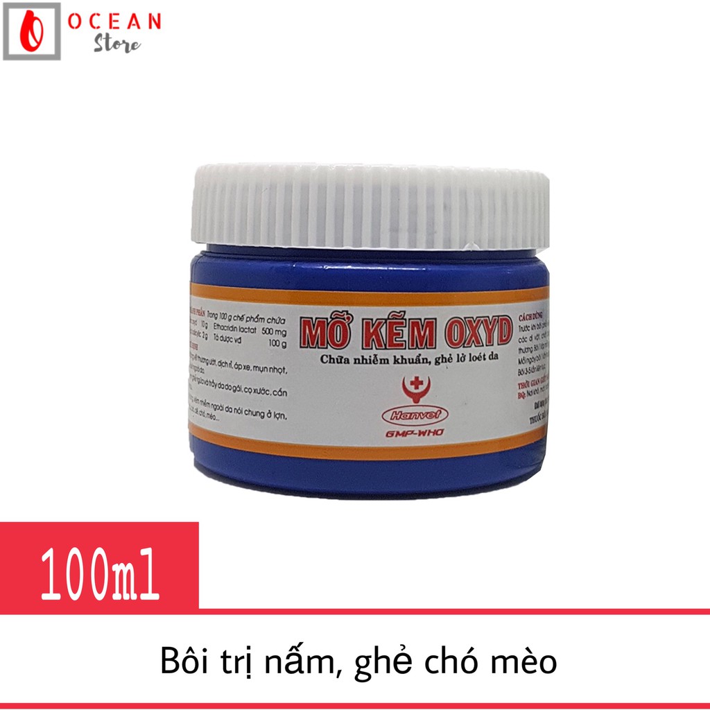 Mỡ bôi vết thương, ghẻ ngứa, viêm nhiễm ngoài da cho chó mèo - Mỡ kẽm Oxyd Hanvet