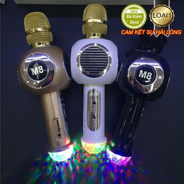 Mic karaoke m8 đèn nháy siêu đẹp (rẻ vô địch)